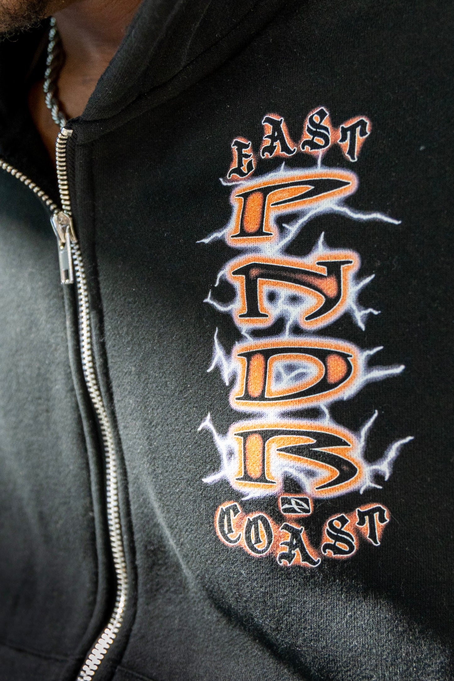Lightning Zip-Up Boxy Hoodie