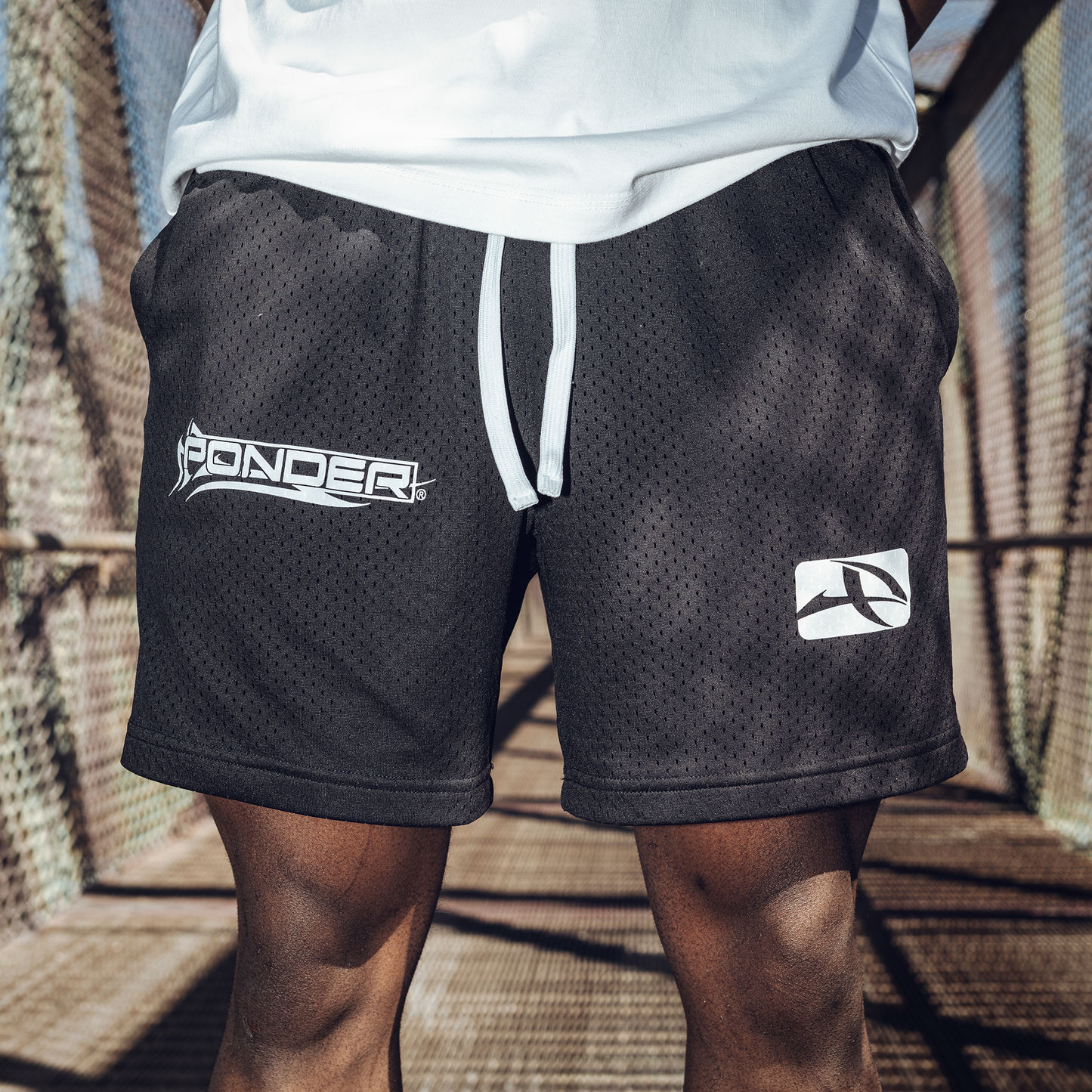 Mesh Drawstring Shorts