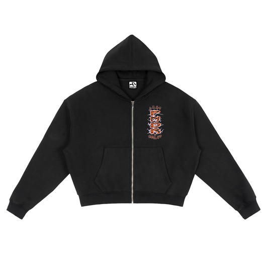 Lightning Zip-Up Boxy Hoodie